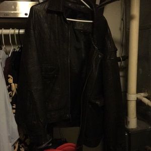 Men’s black/Dark brown leather jacket